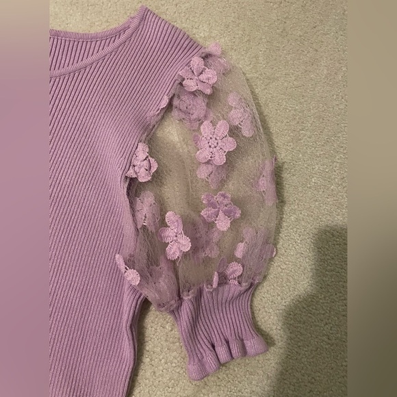 CATO lightweight short sleeve floral sweater- large NWT - Picture 2 of 9